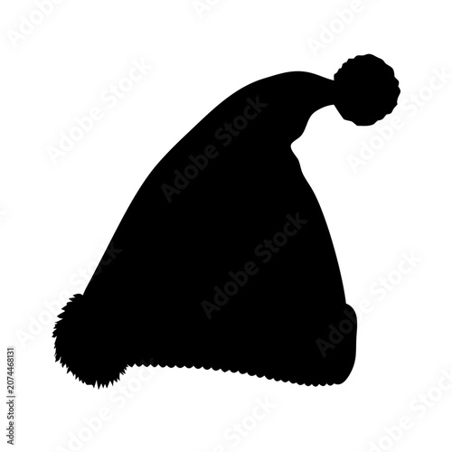 Santa Hat Silhouette – Christmas Costume Cap Vector Icon