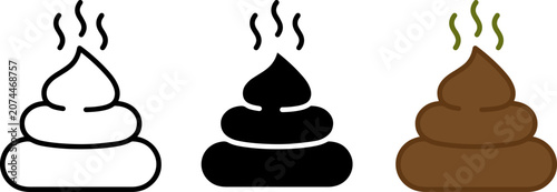 Fotografía Set of poop icons isolated on white background