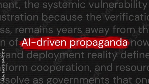 AI-driven propaganda highlighted in documentary paragraph style for media and political reporting
