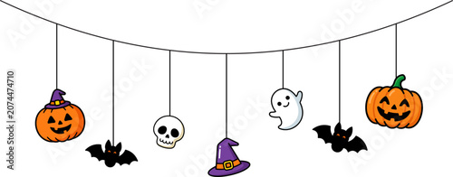 halloween party decoration vector isolated on transparent background
