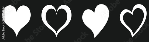 Obraz na płótnie Heart and love, Various simple red vector heart love icon, Red heart icons set v