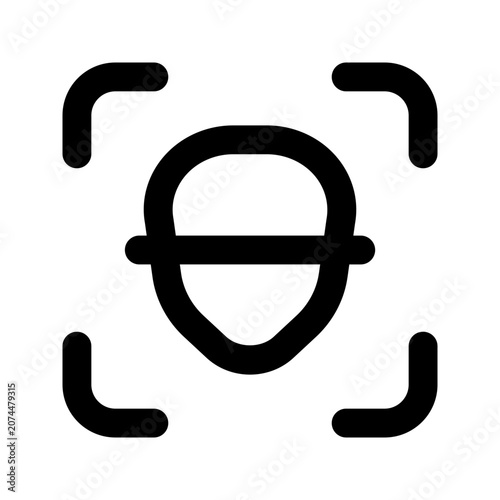 face detection line icon