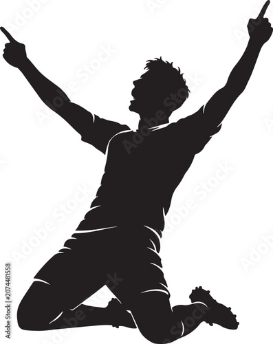 Football Player Silhouette Collection – Dynamic Soccer Sports Poses