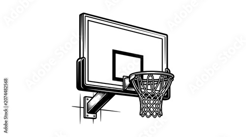 Fotografía Basketball hoop with net attached.
