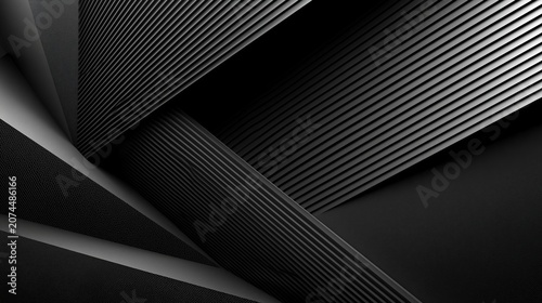 Abstract dark background featuring sharp geometric lines and textured surfaces created with a minimalist modern aesthetic for professional design projects