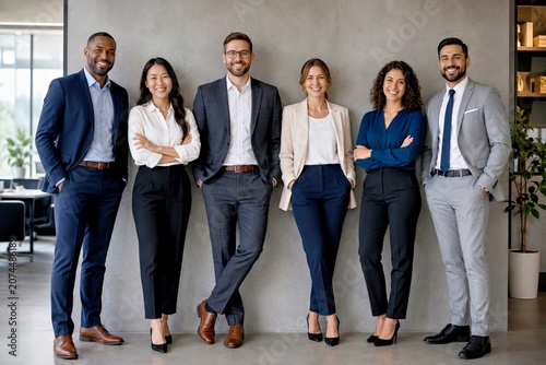 Professional Diverse Business Team Portrait in Modern Office Workplace