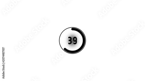 100 to 0 second circle film coundown timer.