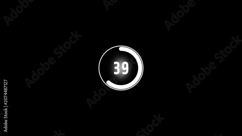 100 to 0 second circle film coundown timer.100 second Coundown timer for you workout video also gym video