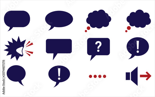 Speech Bubbles and Icons Illustration