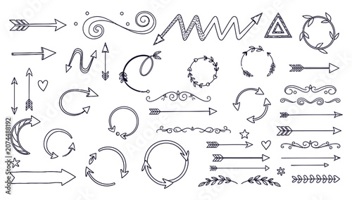 Black and white illustration of various icons and symbols