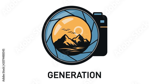 Generation Camera Lens Mountain Landscape Illustration