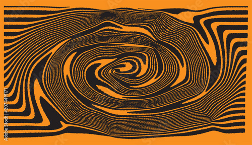 Abstract Black and White Spiral Swirl Line Pattern Background with Optical Illusion Geometric Design