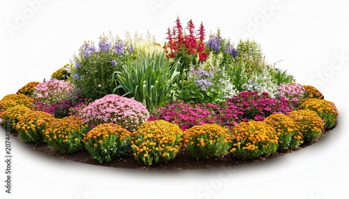 picture of a flower garden on a white background