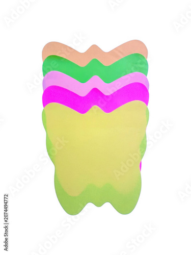 Colorful paper butterfly shapes stacked in a bright pile isolated on transparent background