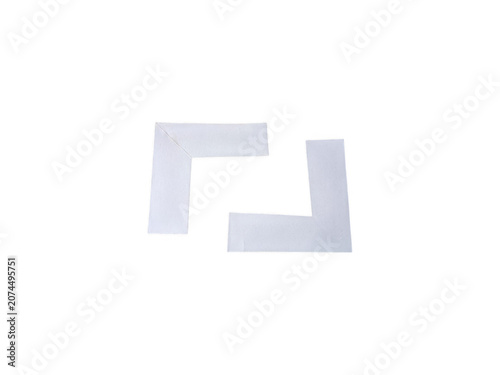 Letter l made of stacked white paper sheets on desk isolated on transparent background
