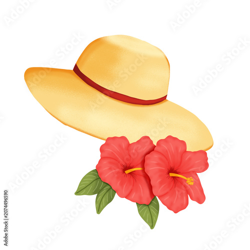summer hat with flower