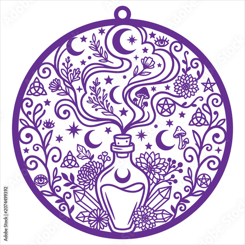 Mystical Potion Bottle Ornament SVG