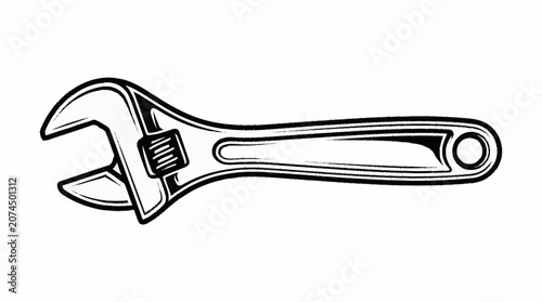 Bild auf Leinwand Adjustable Wrench Tool for Tightening Bolts.