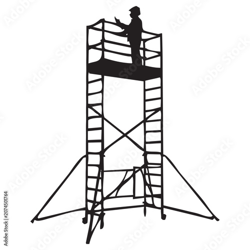 Fotografi Obrero en un andamio