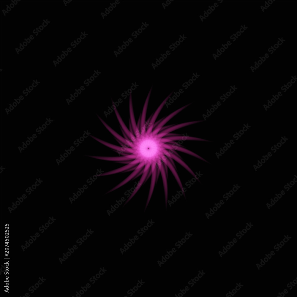 Fototapeta premium Abstract Glowing Purple Neon Wave with Soft Blend Gradient on Dark Background