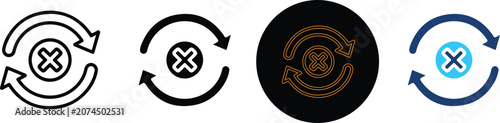 Obraz na płótnie Set Of Four Refresh Error Icons