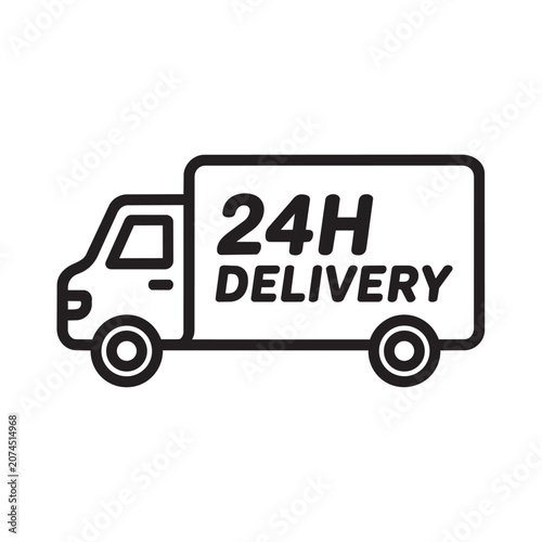 24h delivery truck icon for fast shipping services Vector