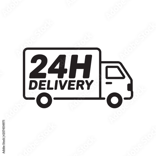 24h delivery truck icon for shipping and logistics service Vector