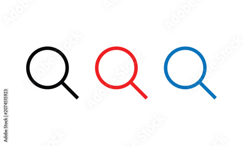 3D rendered blue percent discount symbol with glass magnifying search icon, magnifier lens zoom tool, optical instrument vector illustration for web discovery and focus