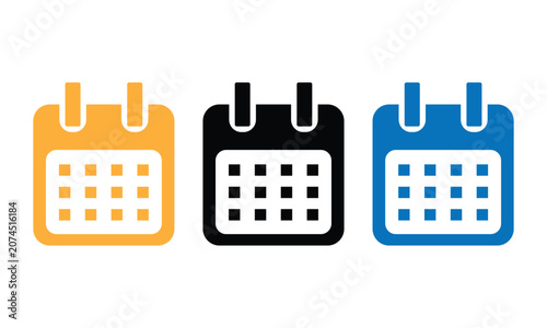 Vector Calendar Icon Set with Business Date Event Planning Symbols Mobile App Interface House Building and City Schedule Design Elements Illustration Collection
