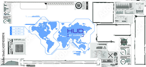 Futuristic head-up display interface showcasing global data visualization and interactive information elements for advanced system control