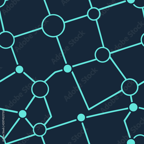 Seamless Hexagonal Grid with Glowing Nodes Technology Network Pattern Vector