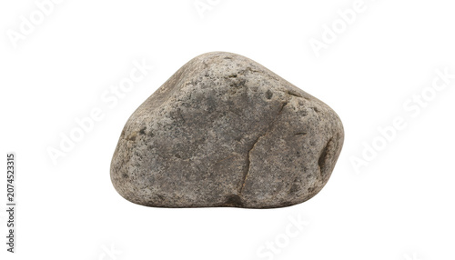 Single natural landscaping stone isolated on transparent alpha background
