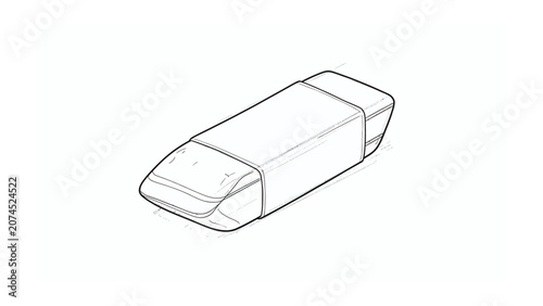 Rectangular white pencil eraser school and office supply