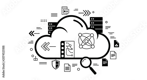 Cloud Computing Technology Illustration.