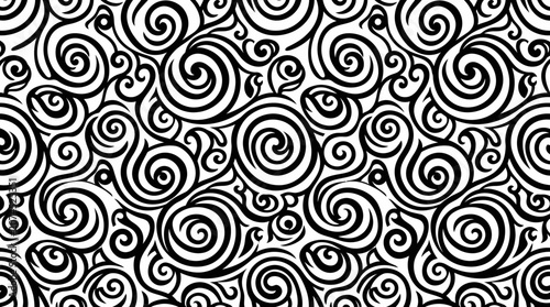 Abstract Black and White Swirl Pattern