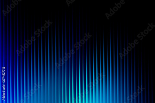 Abstract blue light streaks on black background, glowing vertical lines pattern, futuristic digital motion effect, neon glowing stripes wallpaper