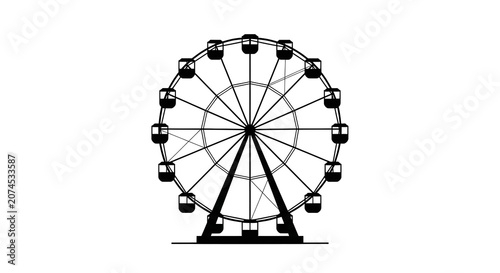 Black ferris wheel silhouette icon