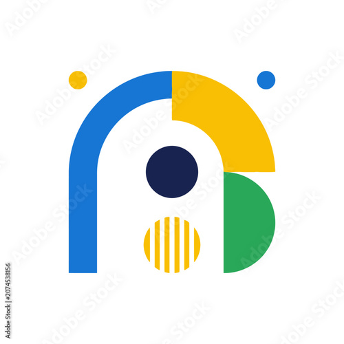 Obraz na plátne Graphic design elements form an abstract illustration with shapes and colors