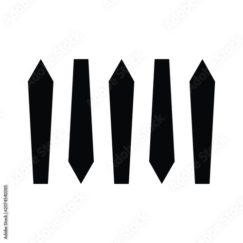 Black neckties on white background