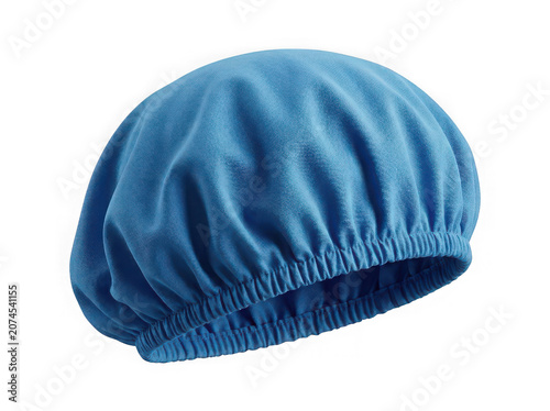 Blue Surgical Scrub Cap Isolated on Transparent Background - Realistic 3D Medical Headwear for Healthcare Professionals
