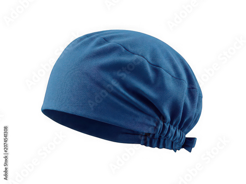 Blue Surgical Scrub Cap Isolated on Transparent Background - Realistic 3D Medical Headwear for Healthcare Professionals