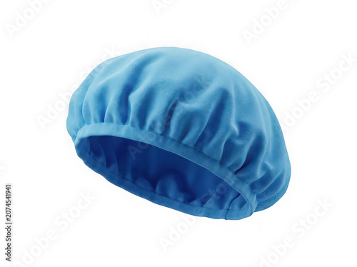 Blue Surgical Scrub Cap Isolated on Transparent Background - Realistic 3D Medical Headwear for Healthcare Professionals