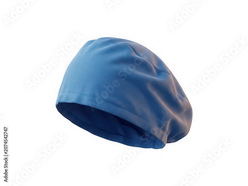 Blue Surgical Scrub Cap Isolated on Transparent Background - Realistic 3D Medical Headwear for Healthcare Professionals