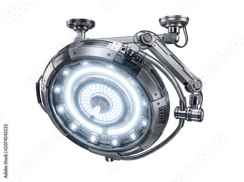 Advanced 3D Surgical Operating Lamp– Realistic Modern Hospital Operation Light Equipment Isolated on Transparent Background for Medical and Healthcare Design
