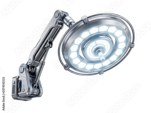 Advanced 3D Surgical Operating Lamp– Realistic Modern Hospital Operation Light Equipment Isolated on Transparent Background for Medical and Healthcare Design