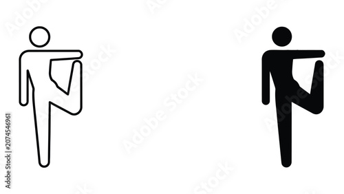 Professional Minimal Vector Icon Person practicing yoga pose vector icon set Editable Stroke, Outline and Solid Style, Black Monochrome, Isolated on White Background