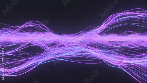 Dynamic Neon Data Flow Wavy Network Seamless Loop Background