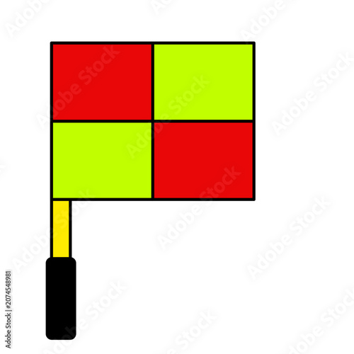 Red and Yellow Soccer Linesman Flag Illustration