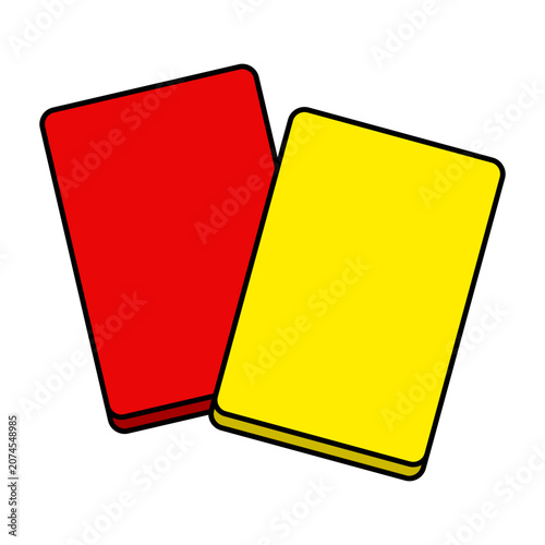 Red and Yellow Sports Penalty Cards Vector Illustration