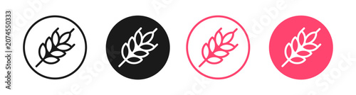 Bild auf Leinwand Wheat icon with durum wheat pasta label, bakery logo and healthy cereal symbol v